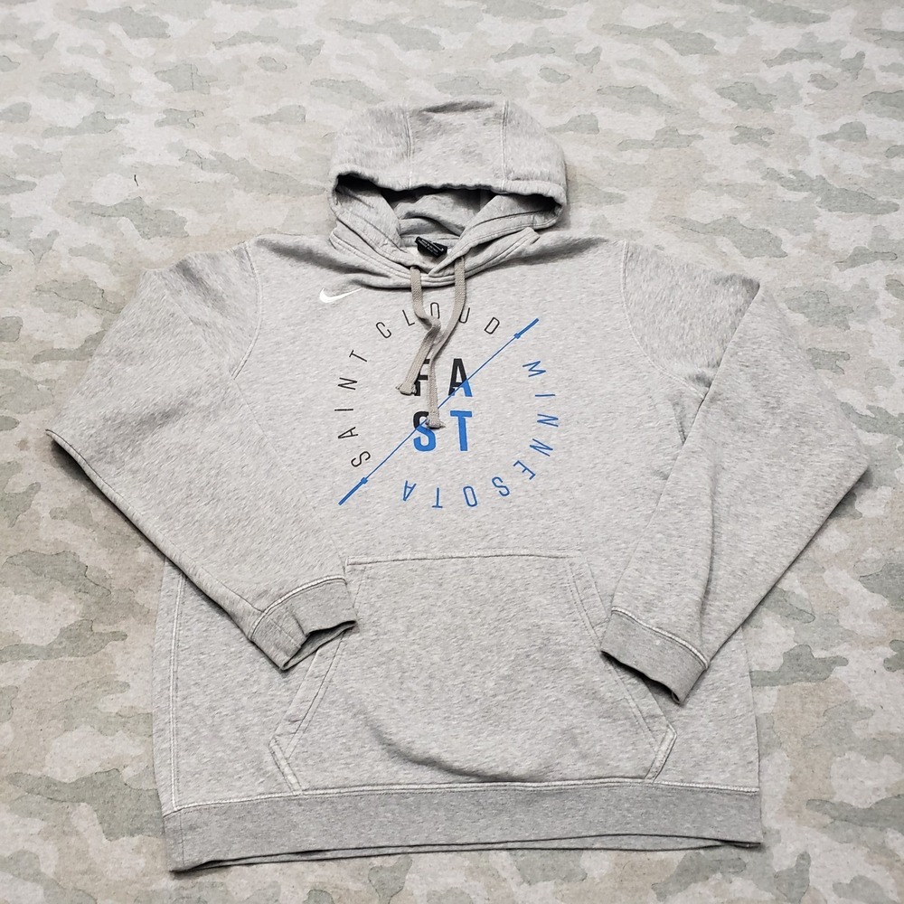 Nike Sweatshirt Mens Medium‎ Gray Pullover Pockets Hoodie Fleece Saint Cloud